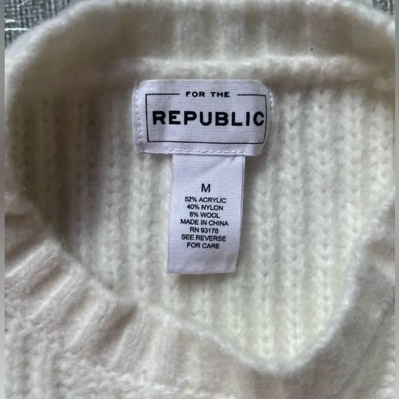 For the Republic Cream Sweater Size M - Picture 4 of 4